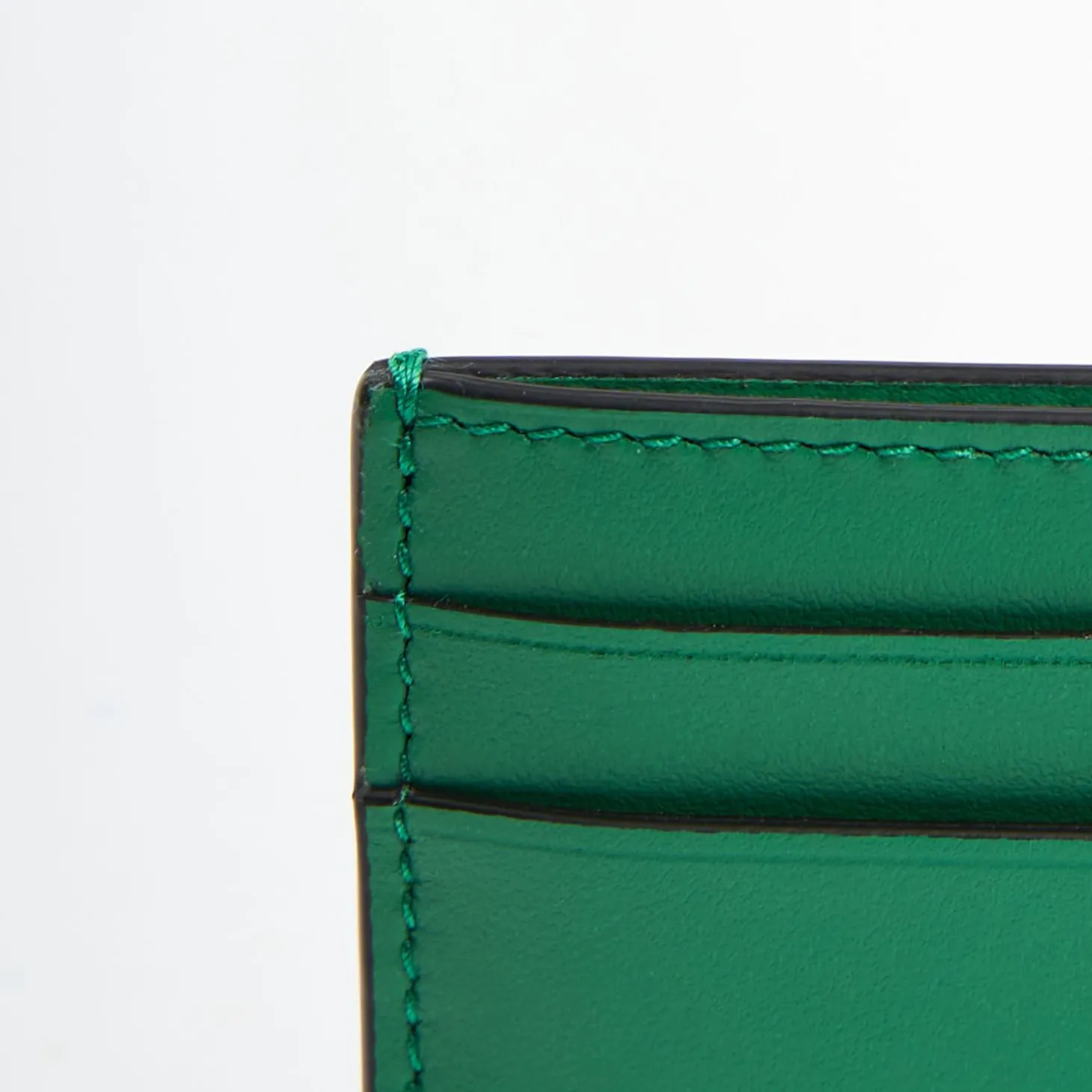 Green Small Credit Card Holder In Soft Leather