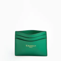 Green Small Credit Card Holder In Soft Leather