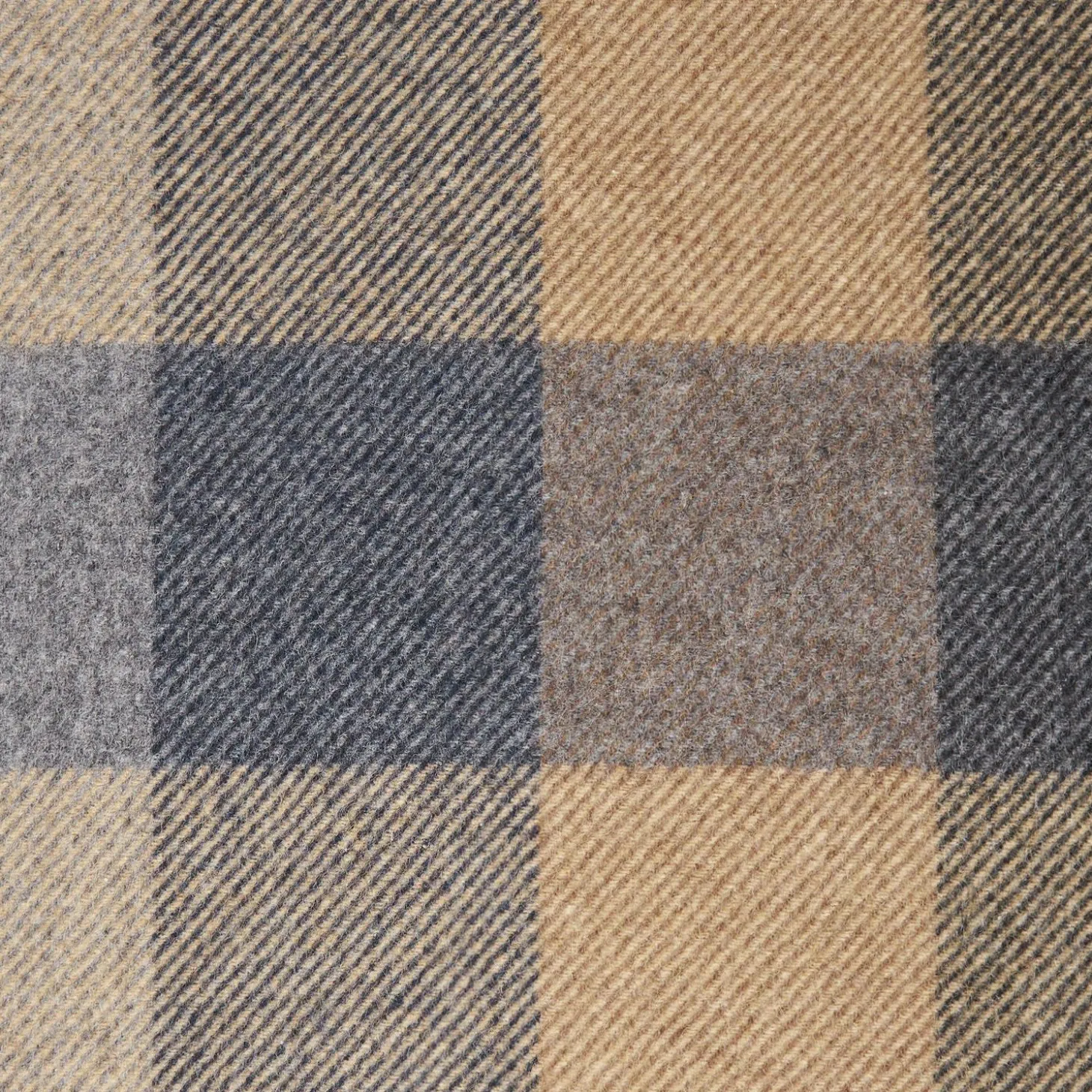 Grey And Beige Cashmere Plaid Scarf With Bangs