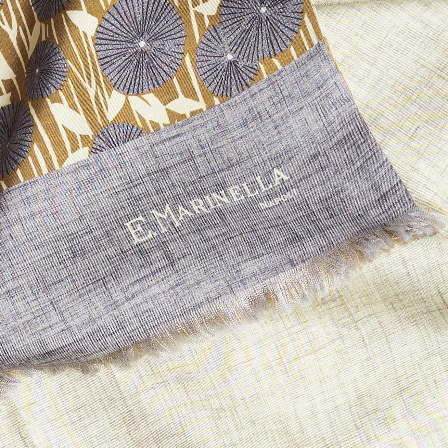 Grey And Beige Double Silk Scarf