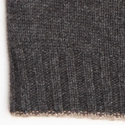 Grey And Light Brown Bicolor Cashmere Beanie