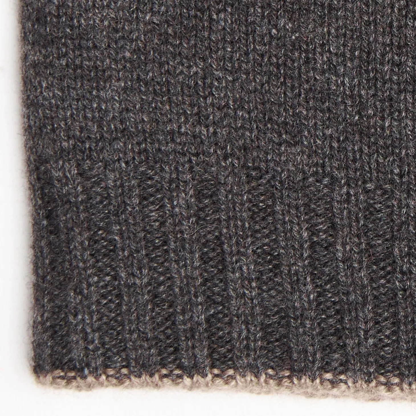 Grey And Light Brown Bicolor Cashmere Beanie