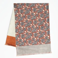 Grey And Light Brown Double Silk Scarf
