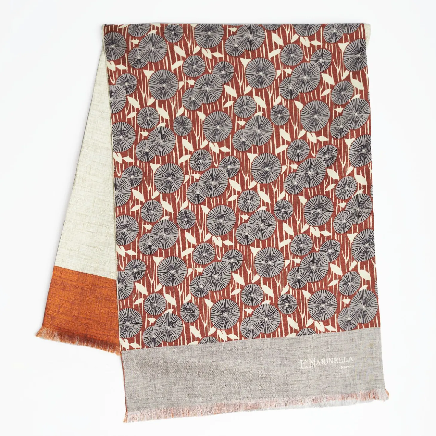 Grey And Light Brown Double Silk Scarf