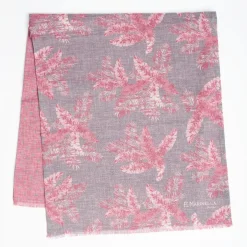 Grey And Pink Wool And Silk Scarf