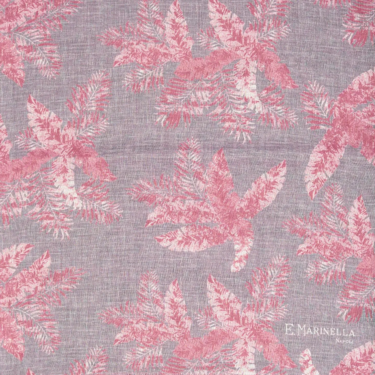 Grey And Pink Wool And Silk Scarf