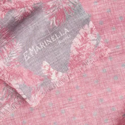 Grey And Pink Wool And Silk Scarf