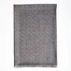 Grey Em Logo Scarf In Wool And Cashmere