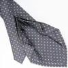 Grey 9 Fold Sartorial Silk Tie Small Flower Pattern