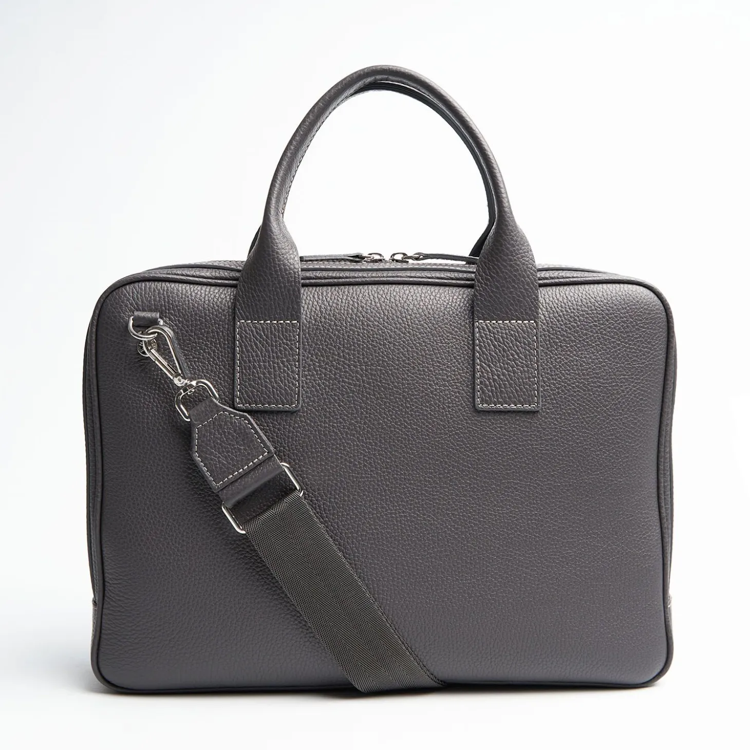 Grey Leather Briefcase