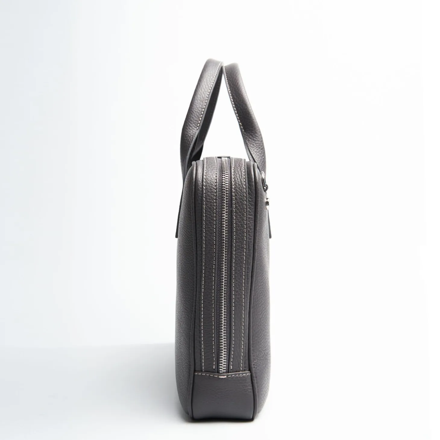 Grey Leather Briefcase