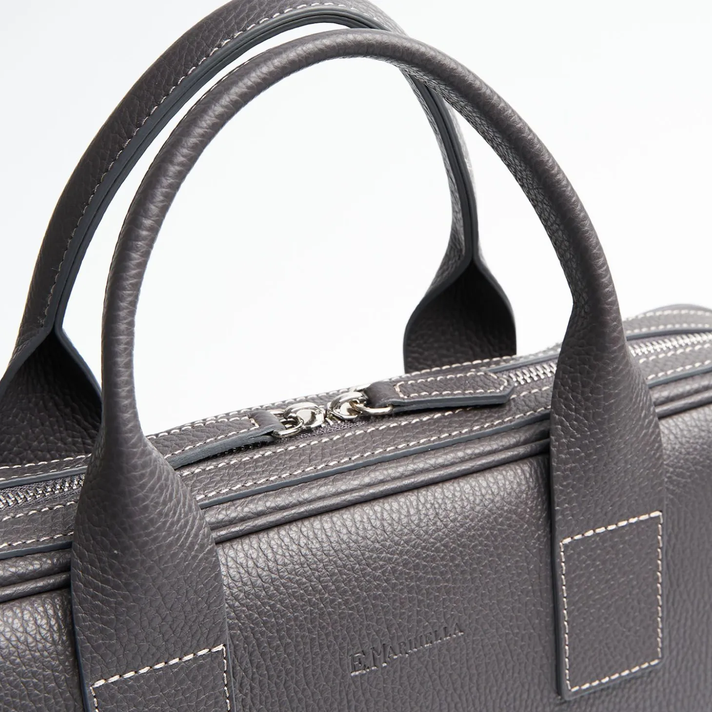 Grey Leather Briefcase