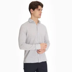 Grey Shirt In Cotton And Cashmere