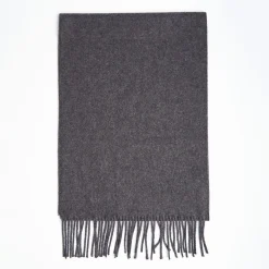 Grey Solid Wool Scarf