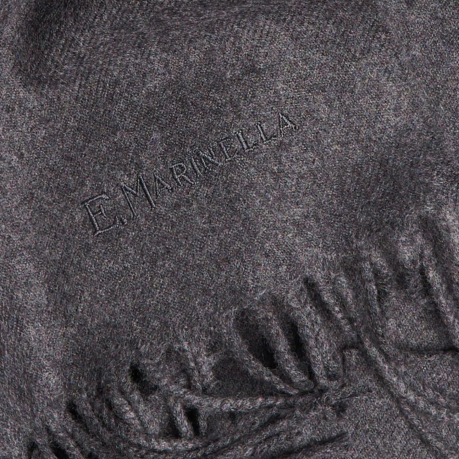 Grey Solid Wool Scarf