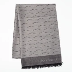 Grey Vesuvius Wool And Silk Scarf