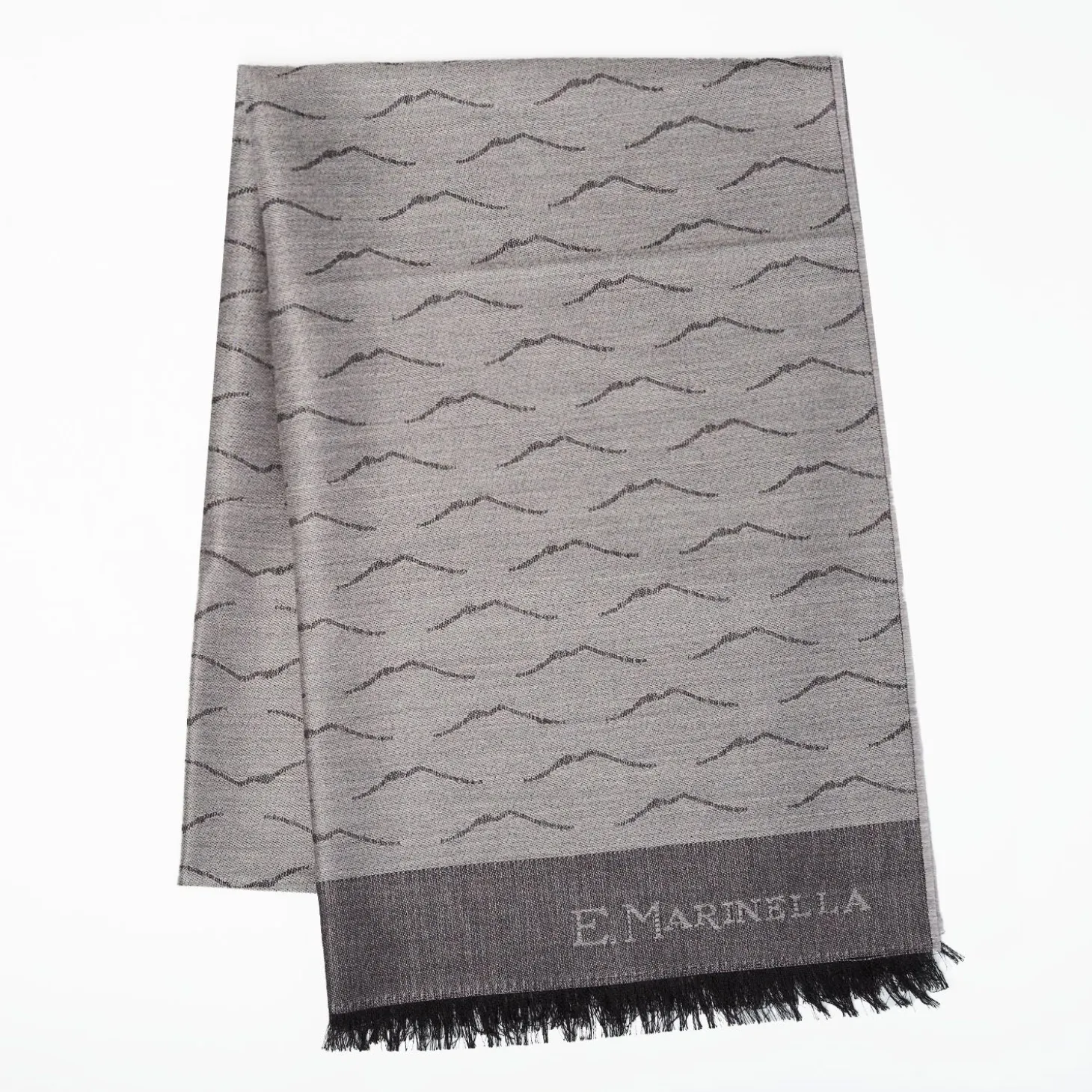 Grey Vesuvius Wool And Silk Scarf