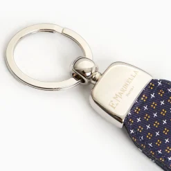 Keyfob In Silk And Leather