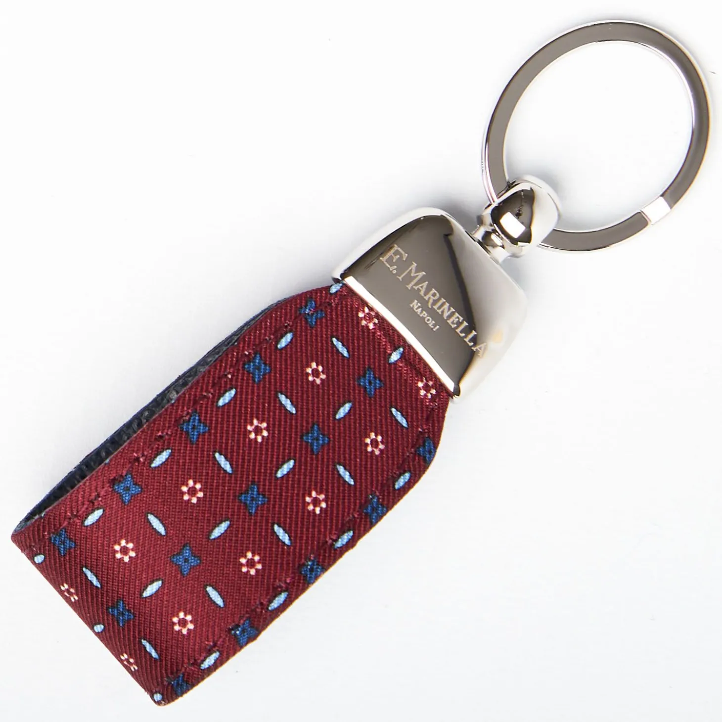 Keyfob In Silk And Leather