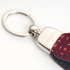 Keyfob In Silk And Leather