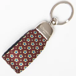 Keyfob In Silk And Leather