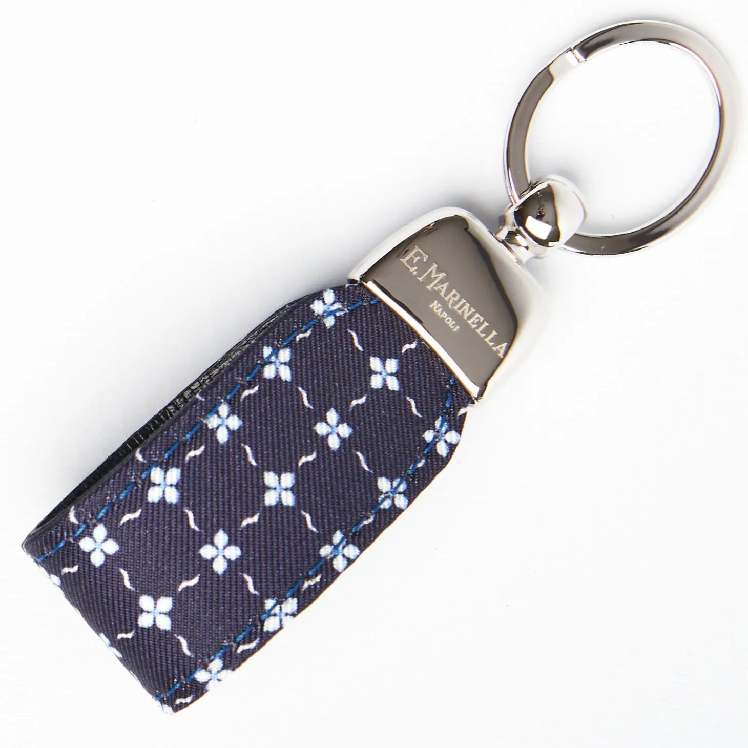 Keyfob In Silk And Leather
