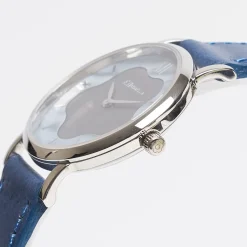 Lady'S Bluette Leather Watch With Floral Dial
