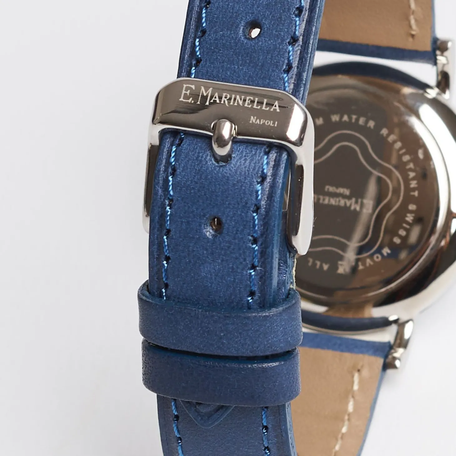 Lady'S Bluette Leather Watch With Floral Dial