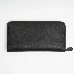 Large Black Hammered Leather Wallet