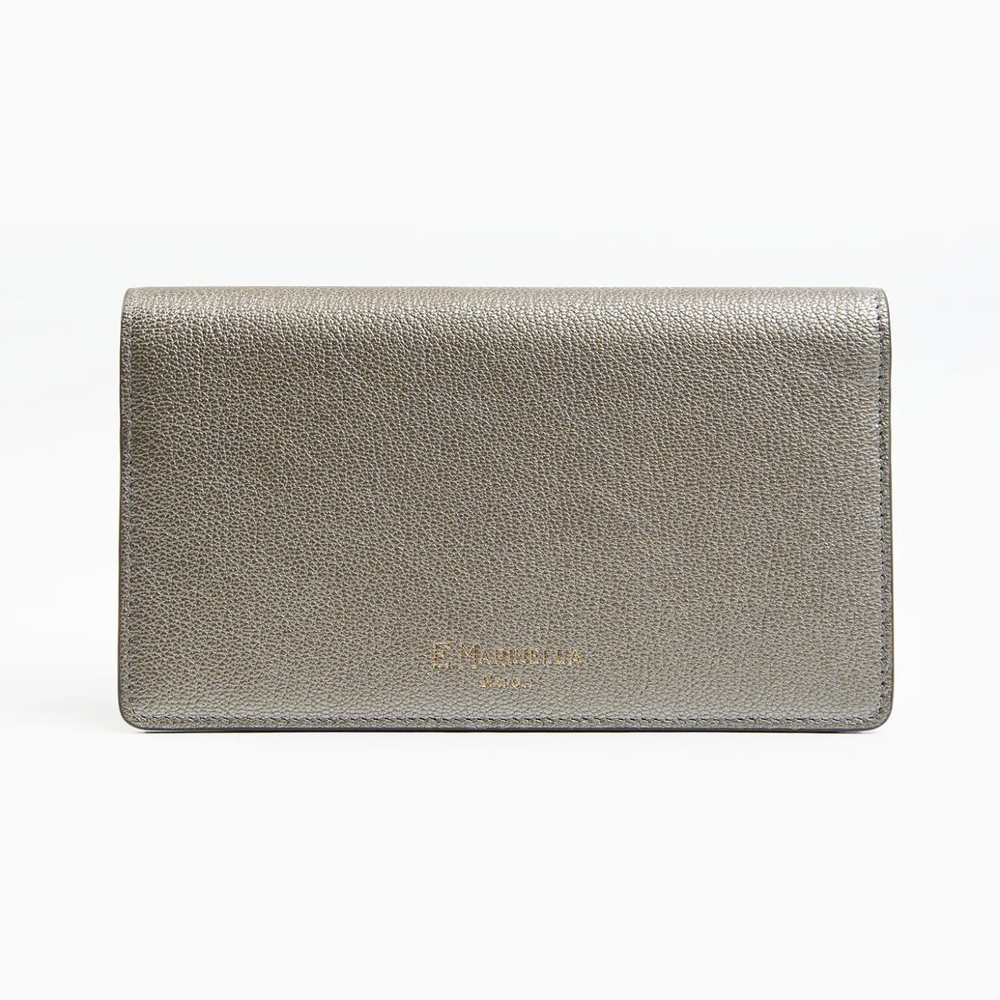 Lead Grey Big Wallet In Soft Leather