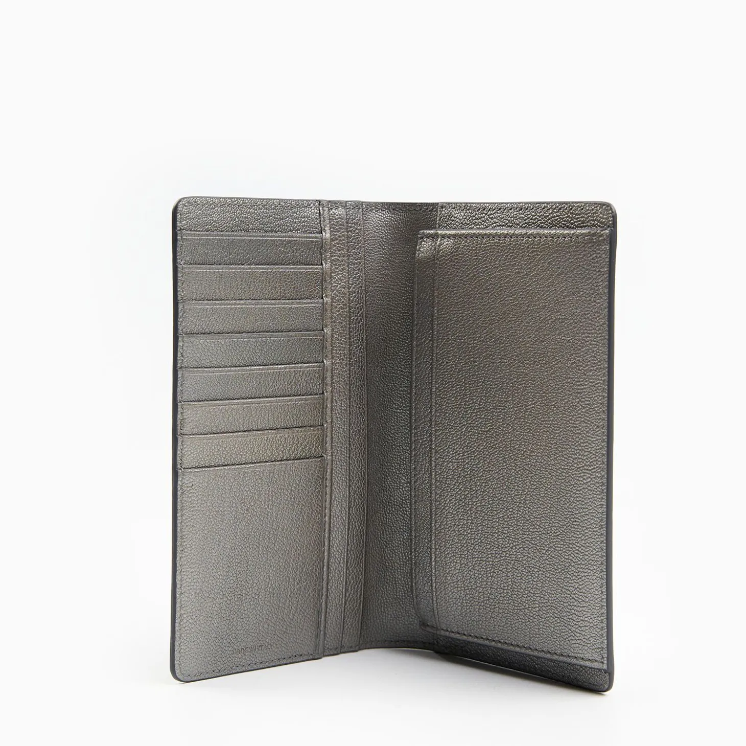 Lead Grey Big Wallet In Soft Leather