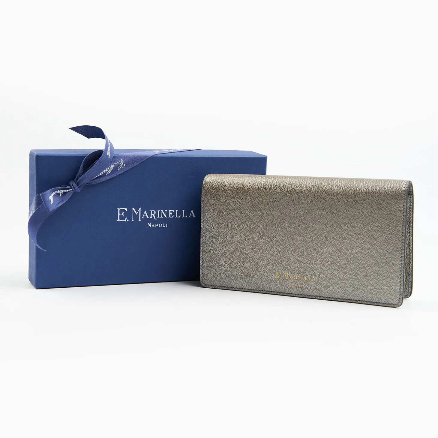 Lead Grey Big Wallet In Soft Leather