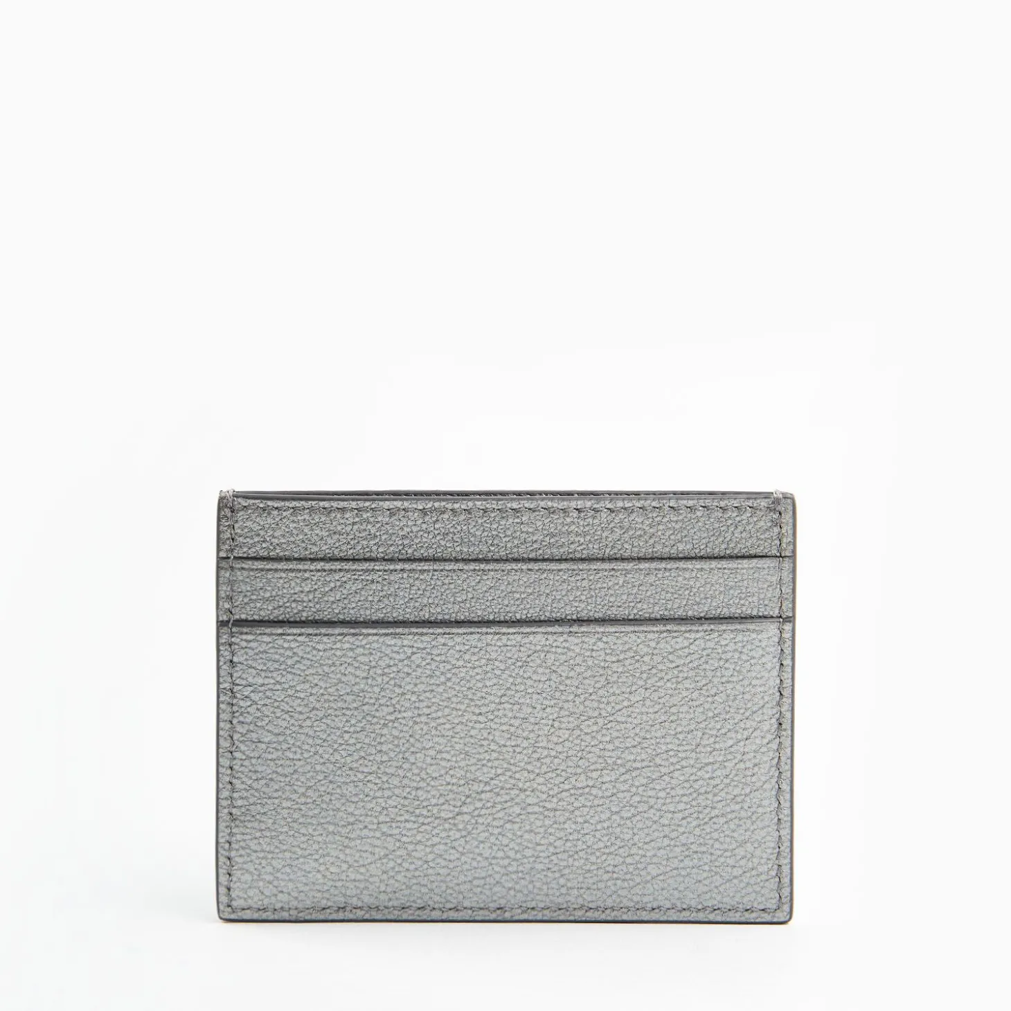 Lead Grey Small Credit Card Holder In Soft Leather