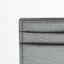 Lead Grey Small Credit Card Holder In Soft Leather