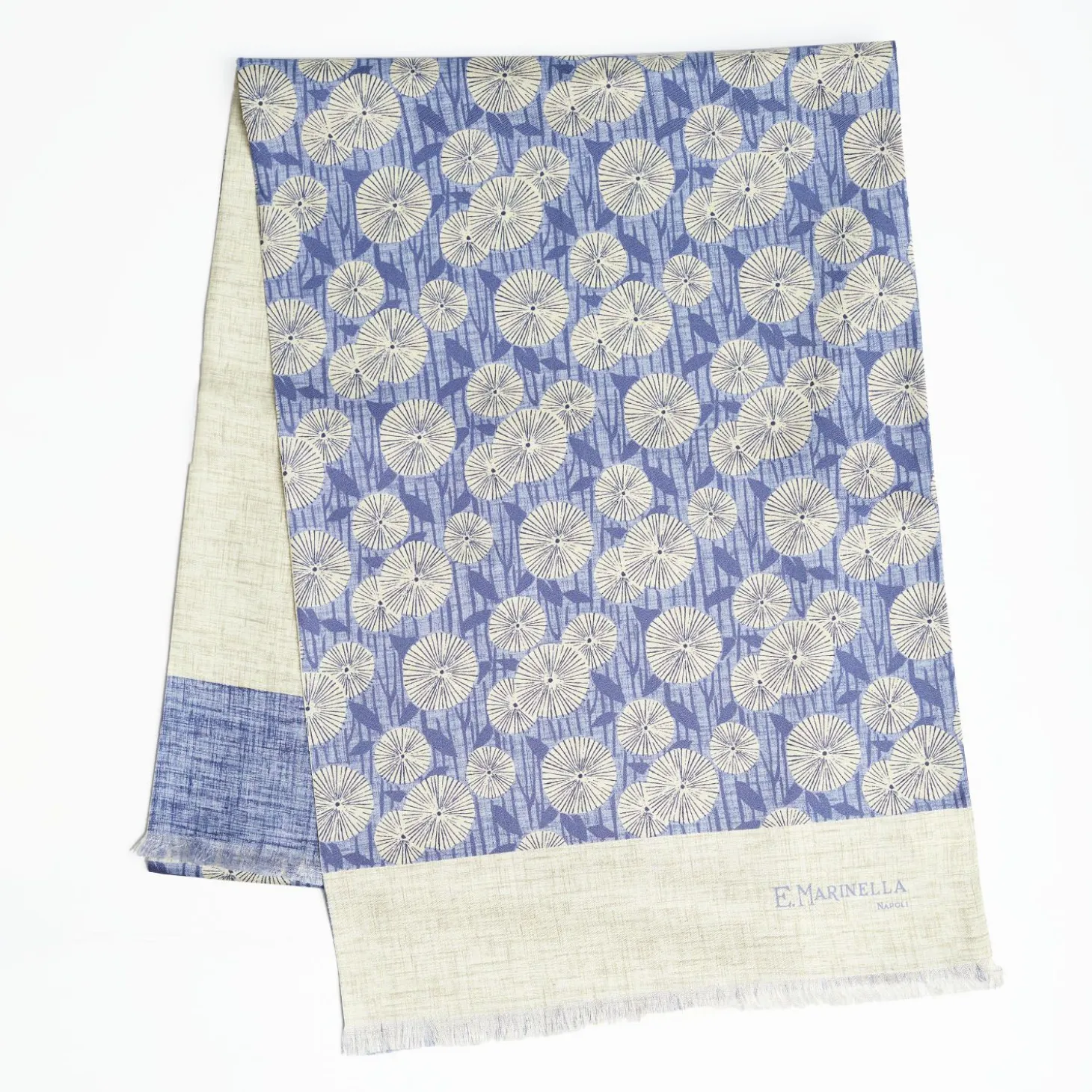 Light Blue And Beige Double Silk Scarf