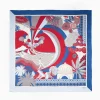 Light Blue And Blue Silk Scarf 90 - Pulcinella In Naples