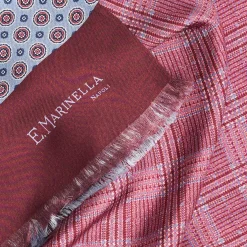 Light Blue And Burgundy Double Silk Scarf