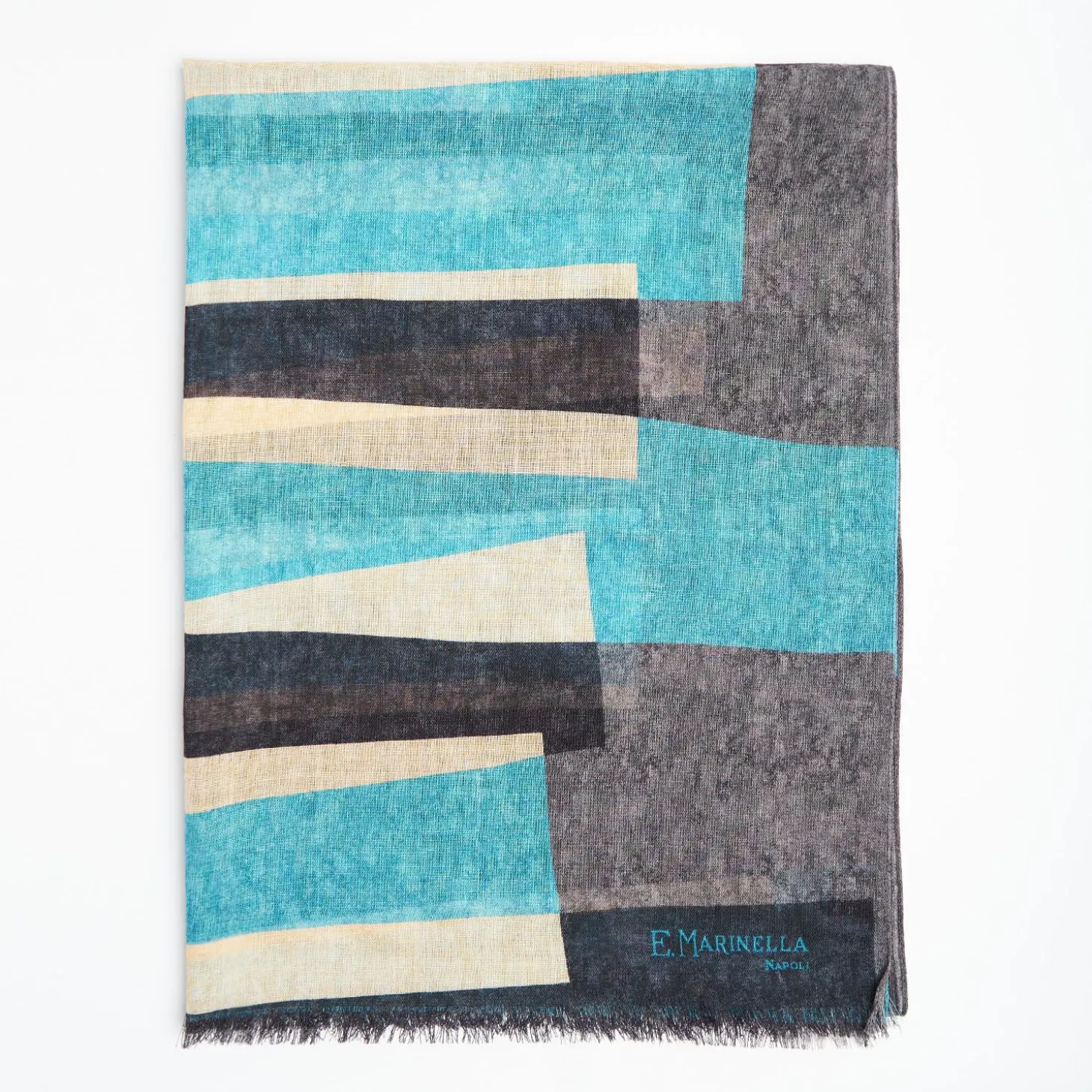 Light Blue And Grey Wool Stole