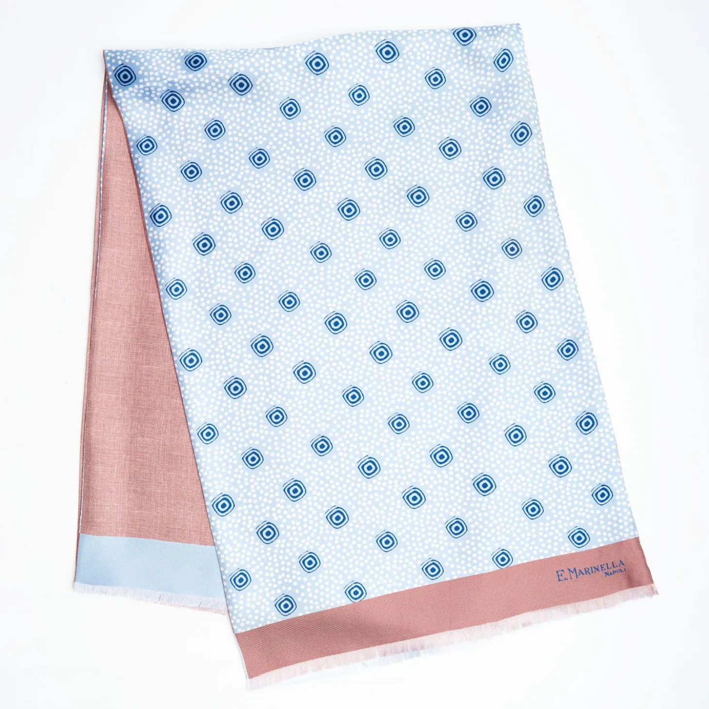 Light Blue And Pink Double Silk Scarf