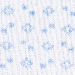 Light Blue And White Two-Tone Cashmere Neck Warmer - Geometric Pattern