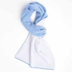 Light Blue And White Two-Tone Solid Cashmere Neck Warmer
