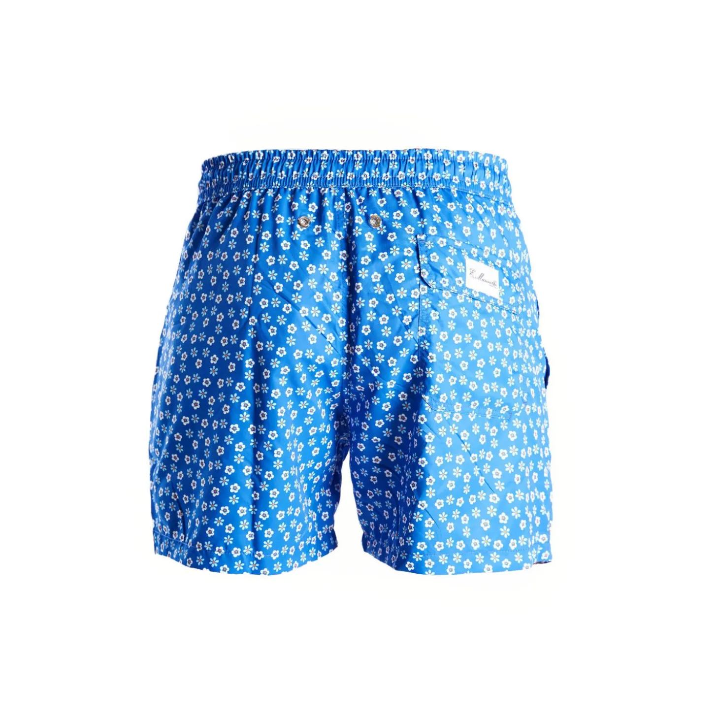 Light Blue Baby Swim Shorts - Large Flower Pattern