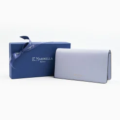 Light Blue Big Wallet In Soft Leather