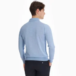 Light Blue Cashmere And Silk Polo Shirt
