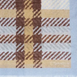 Light Blue Cashmere And Silk Stole - Tartan Pattern