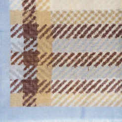 Light Blue Cashmere And Silk Stole - Tartan Pattern