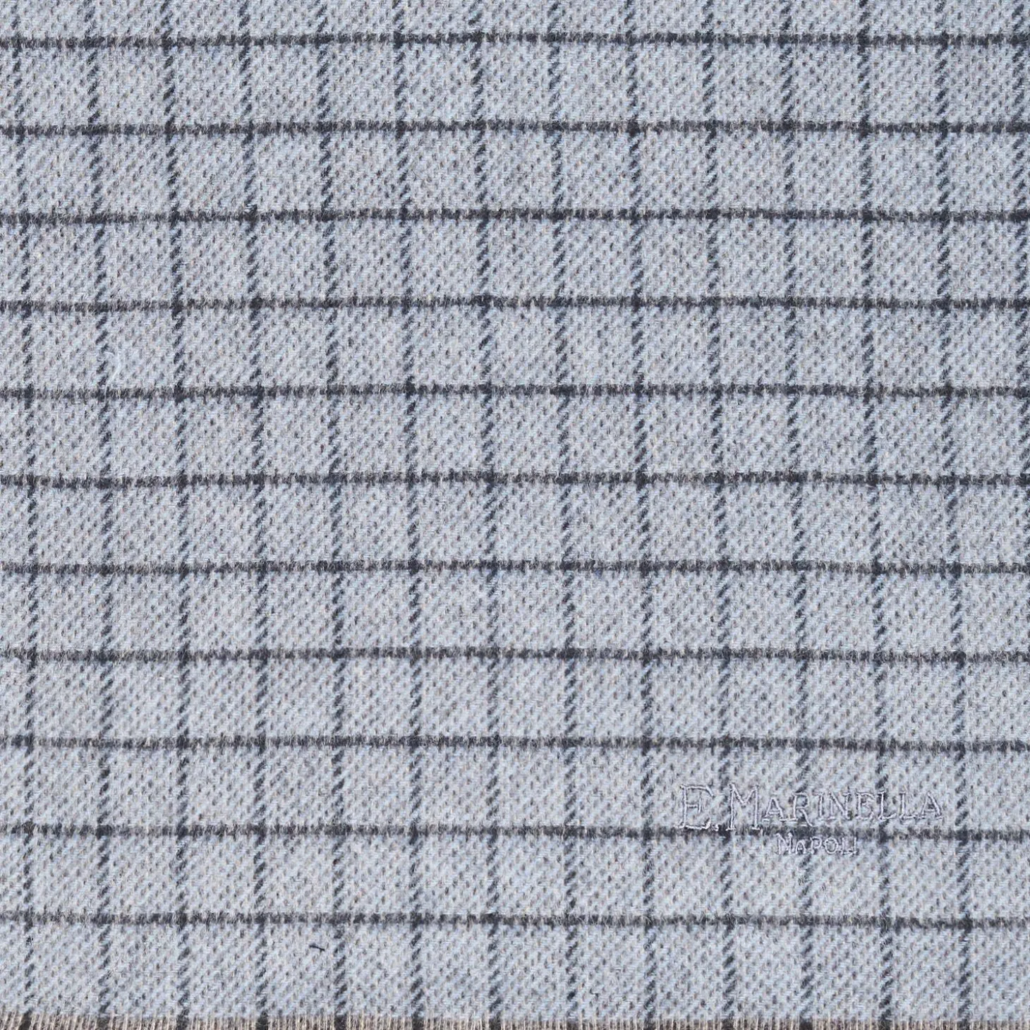 Light Blue Cashmere Small-Check Scarf