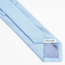 Light Blue Ceremonial Jacquard Silk Tie - Small Polka Dot Pattern