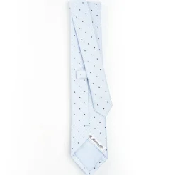 Light Blue Ceremonial Jacquard Silk Tie - Polka Dot Pattern