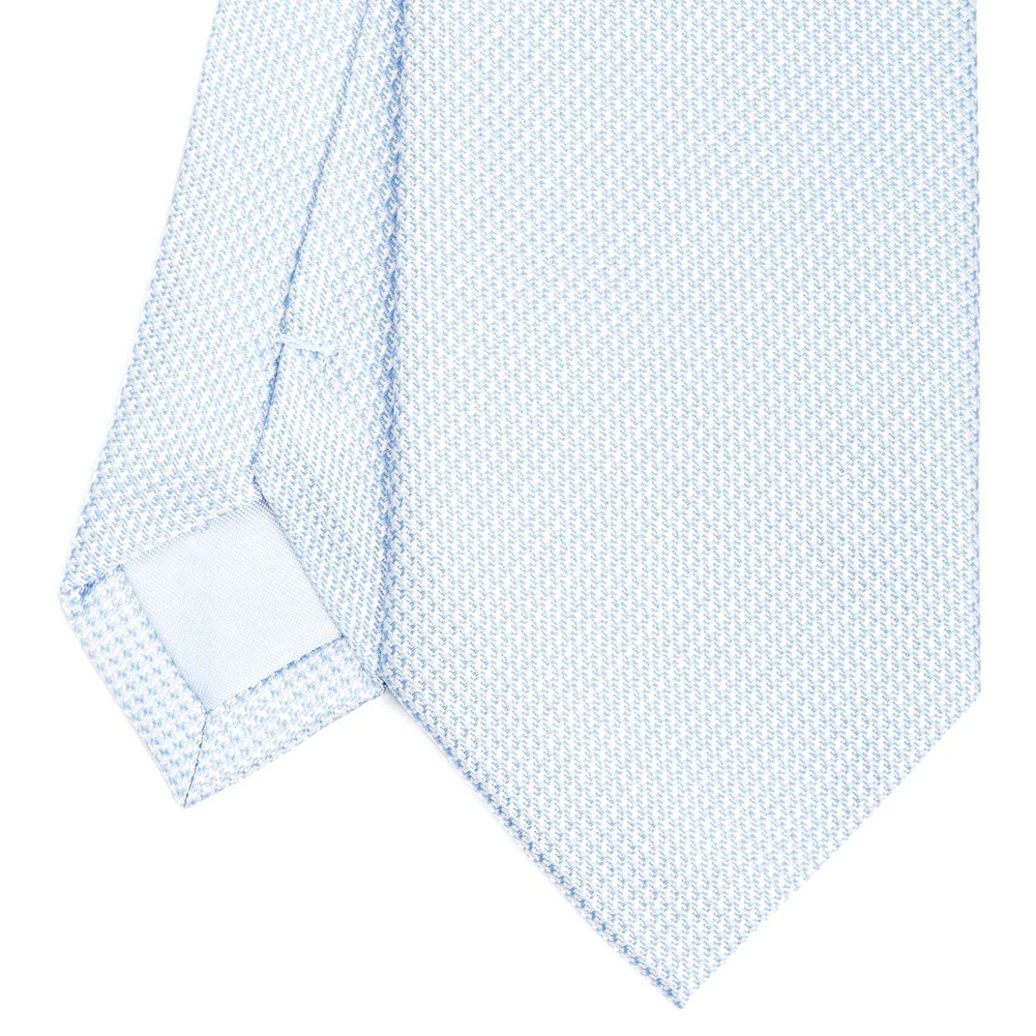Light Blue Ceremonial Jacquard Silk Tie Small Geometric Pattern